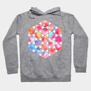 Radiant Hexagons - geometric watercolor painting Hoodie